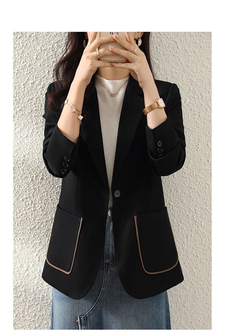 TOBILE Blazer Donne Fashion Texture Blazer Casual Suit Slim Mute Giacca per Pendolari