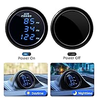 Vista 2 de Kit de Medidor de Presión de Aire Digital Triple para Suspensión de Coche MAIMEIMI 2-1/16" 0-220 PSI Conjunto de Medidor de Presión de Aire con 3