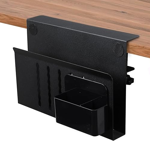 ISTATSO Almacenamiento lateral de escritorio, almacenamiento debajo del escritorio con soporte magnético para bolígrafos, almacenamiento de