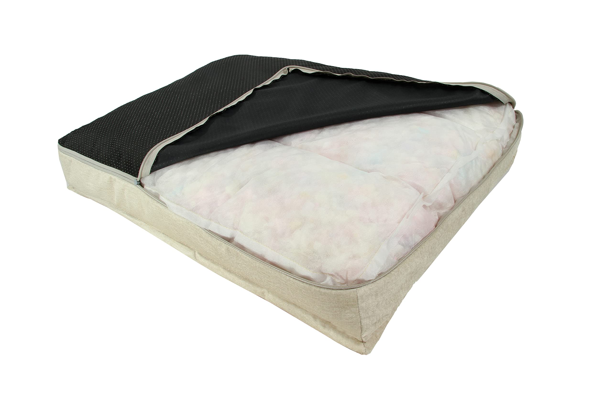 sesto senso Premium Ersatzbezug Abnehmbarer Bezug Hund Katze Reißverschluss rutschfeste Unterseite Monolith 02 M 70x50 beige Ecru Elfenbein