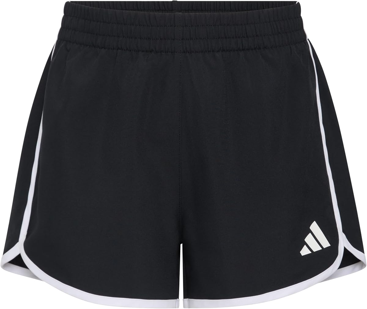Girls Elastic Waistband Woven Pacer Short | Woven Pacer Shorts, recycled materials, drawcord waist, relaxed fit, above-knee length, logo detail