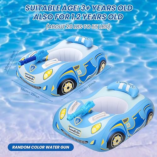 Miniatura 2 de Flotador de piscina para niños pequeños con pistola de agua al azar, flotadores inflables de piscina para niños pequeños, flotador de piscina de PVC