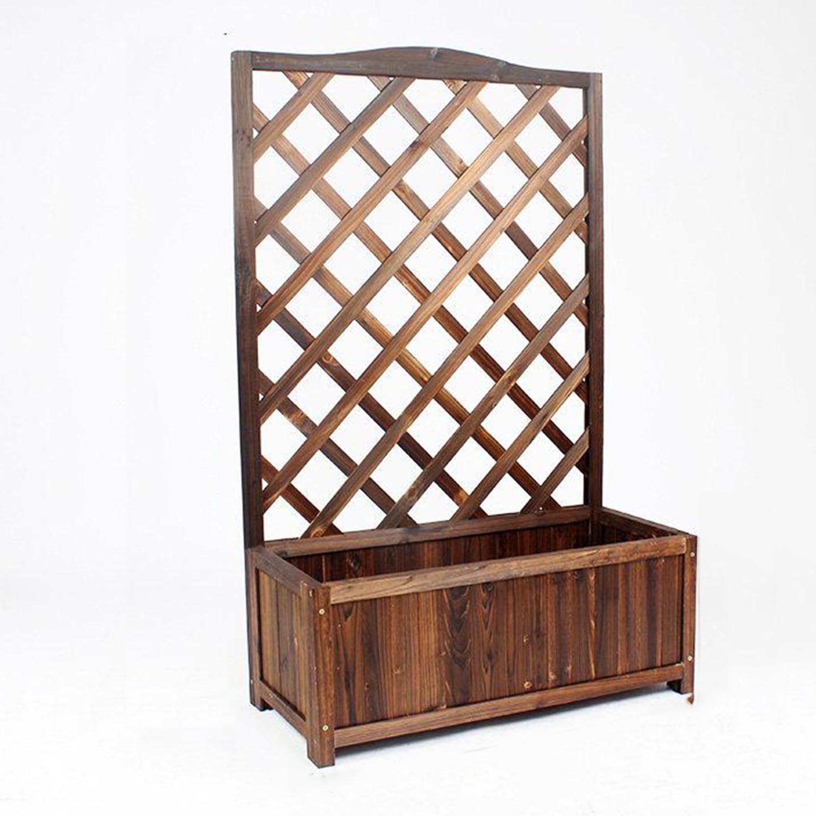 GUODDM Wooden Planter With Trellis, Freestanding Raised Bed For Garden With Lattice, Outdoor Planter Box For Climbing Plants, Vines, Flowers(75 * 35 * 120cm)