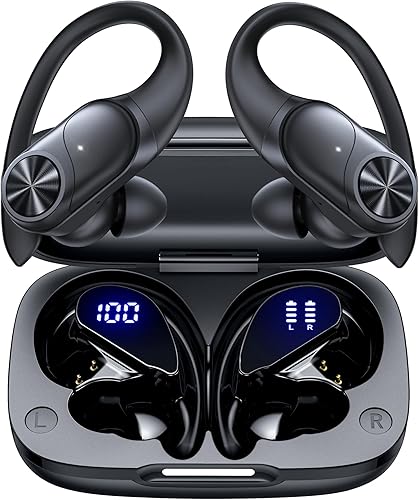 PocBuds Auriculares Bluetooth Auriculares Inalámbricos 80hrs Tiempo de Reproducción Estuche de Carga Inalámbrica Pantalla Digital Auriculares