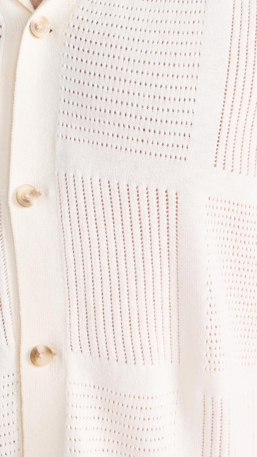 Vince Men's Patchwork Pointelle Button Down Sweater - Image 6