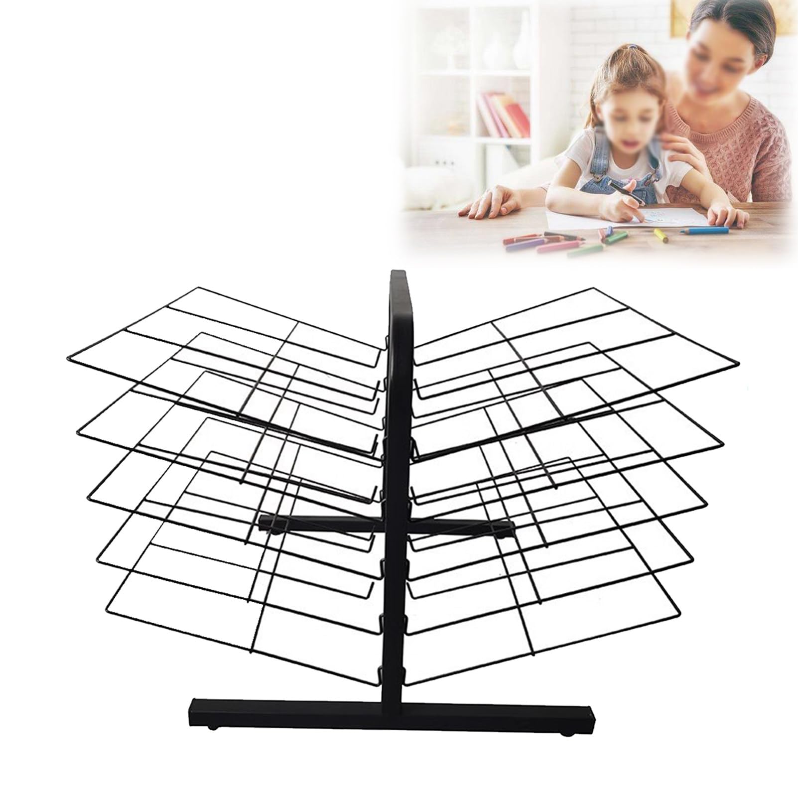 Aioneer Mobile Art Drying Rack, Mobile Drying Rack with Wire Shelves, for Works of Art, Educational Product Drying Rack, Drying Easel,10Shelves