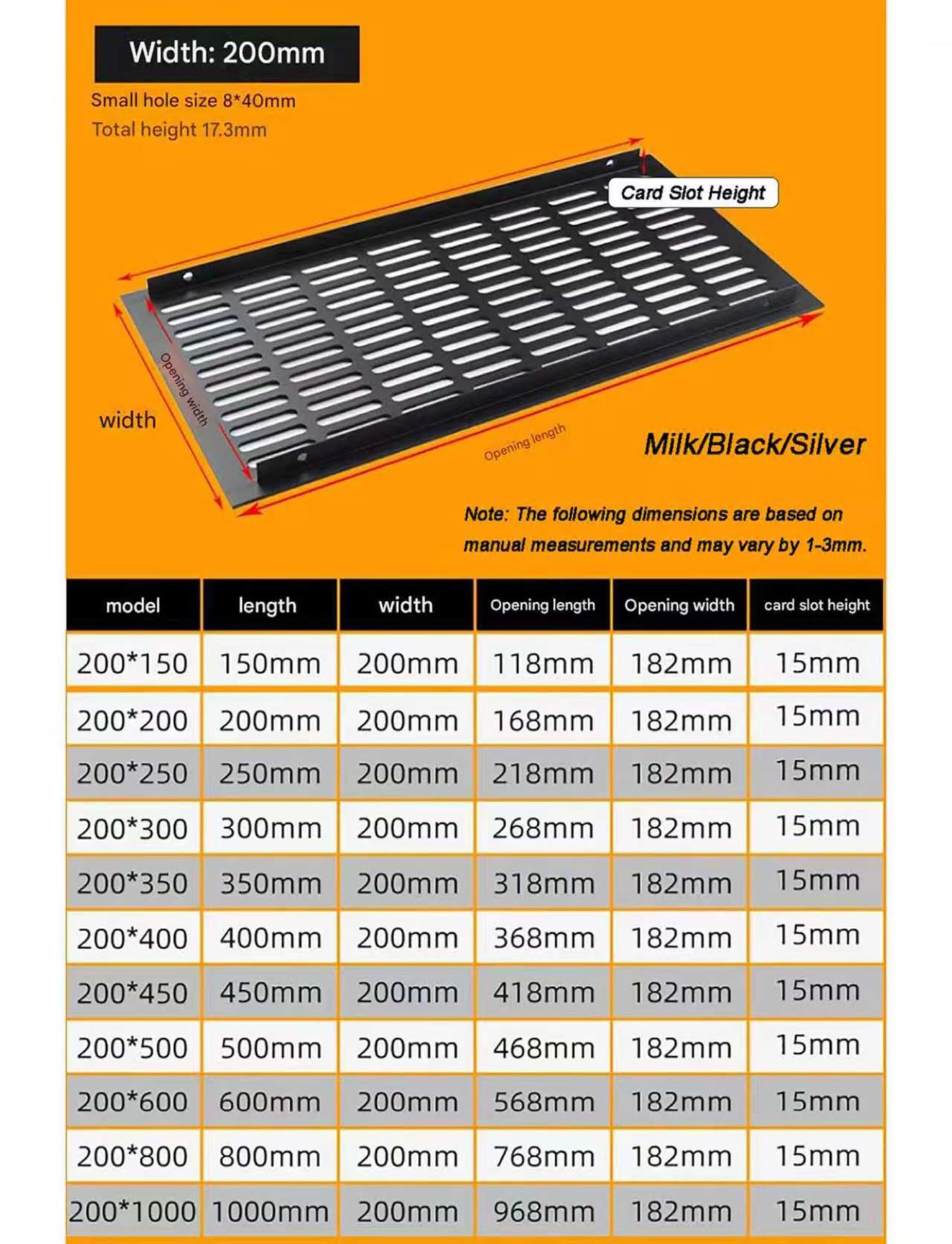 Pokrywa wentylacyjna kratki ze stopu aluminium do zlewu kuchennego, szafy, szafki i ścian - 80 x 80 mm