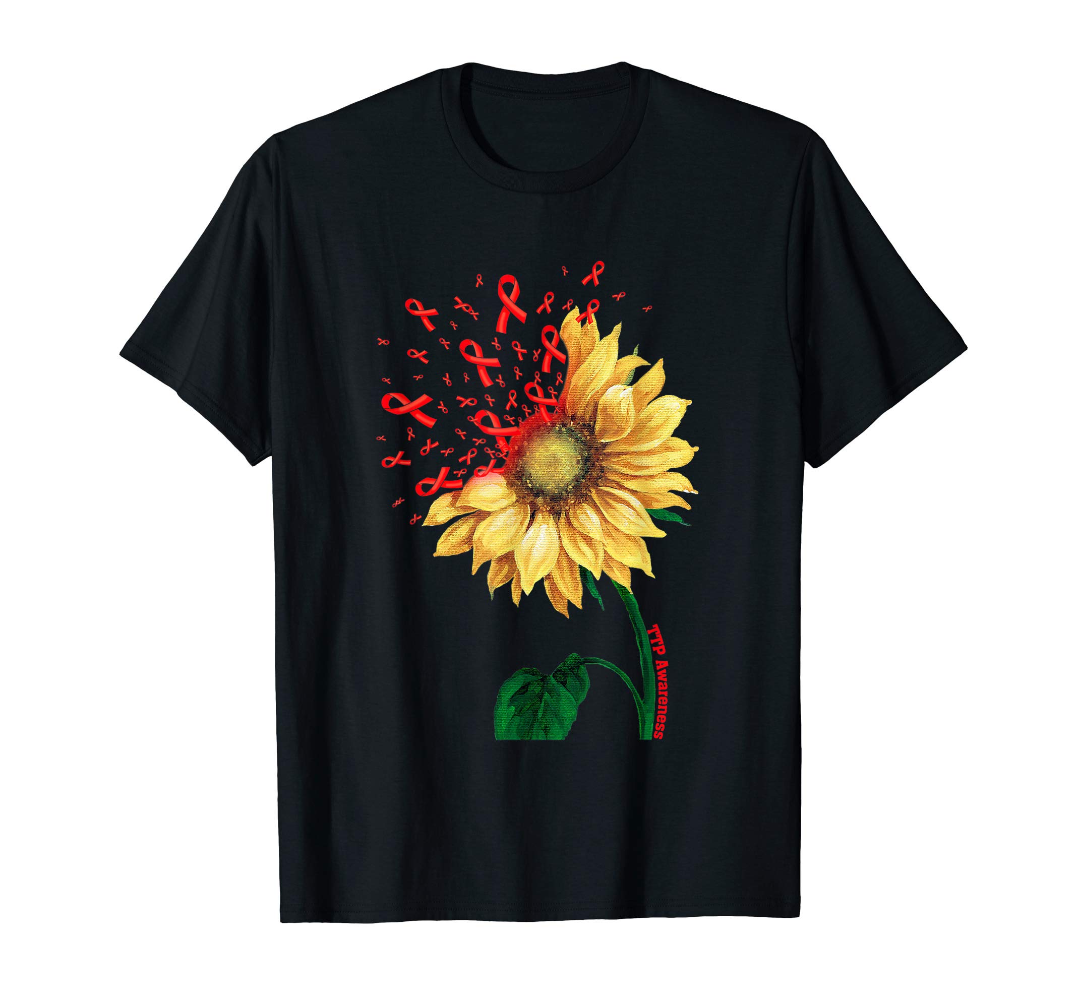 Support TTP Survivor 2ATTP AWARENESS Sunflower Red Ribbon Fighter Gift T-Shirt
