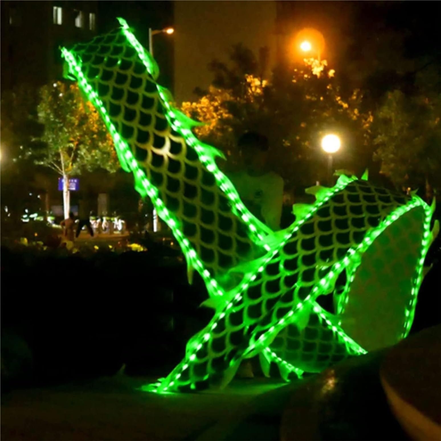 Drago Cinese per Feste Nastro da Danza del Drago Leggero A LED Fitness con Streamer per Capodanno Cinese Wu Lungo Feste Cinesi in Italia(10m)