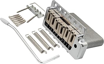 Wilkinson WOV09 Deluxe 52,5 mm Tremolo Steg 6 Schrauben ST Gitarre Tremolo Bridge Brücke für American Vintage Narrow Spacing Strat E-Gitarre, Chrom
