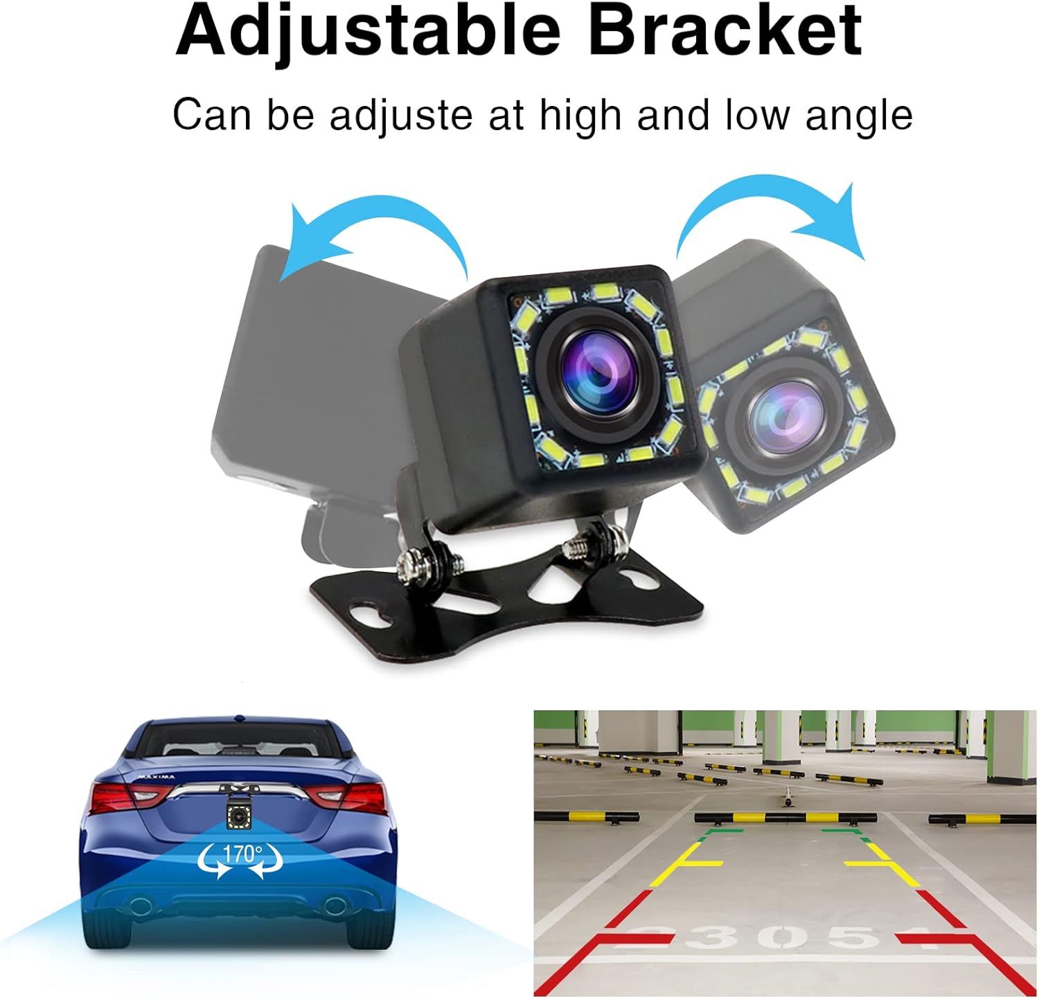 Adjustable mounting bracket for Carpuride backup camera