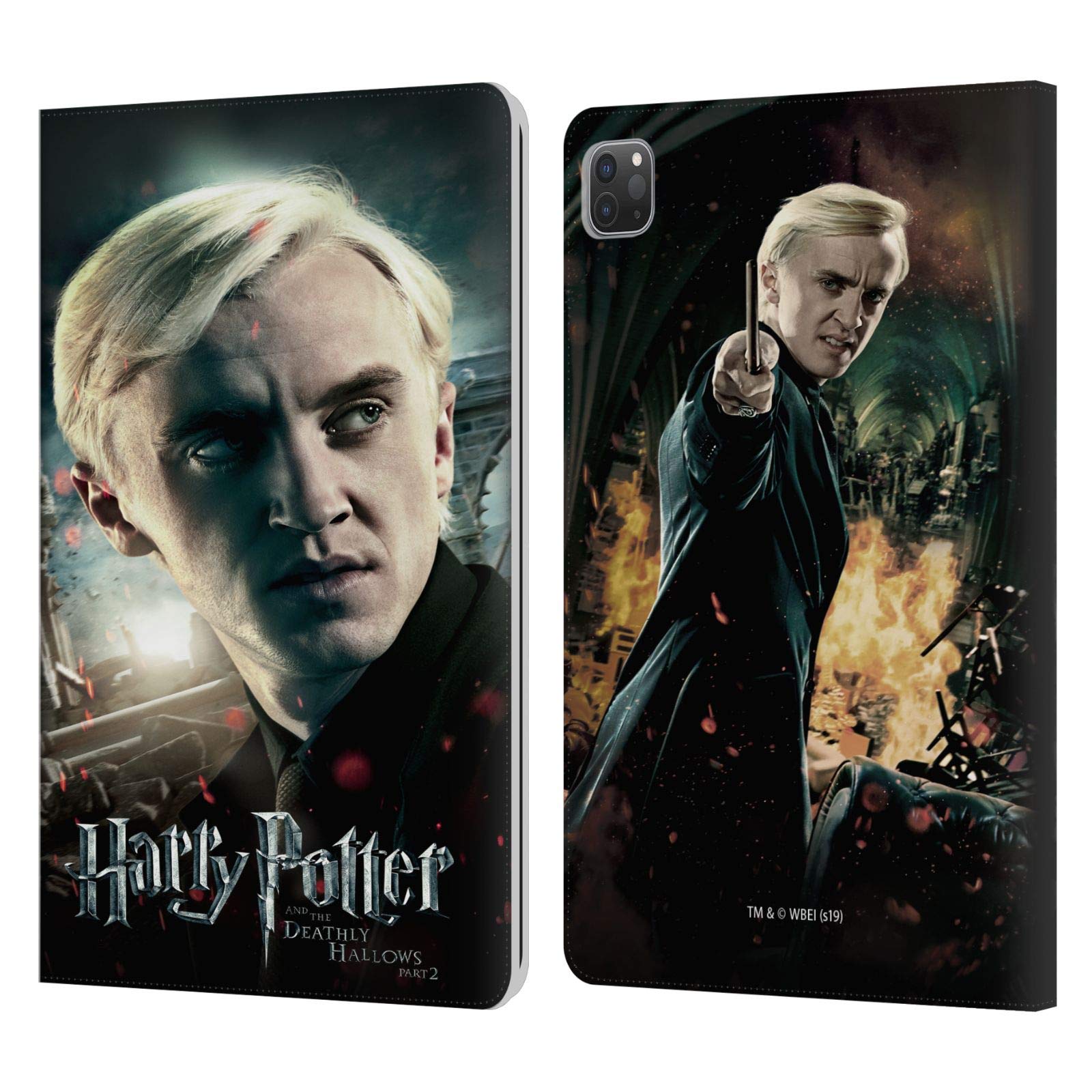 Head Case DesignsOfficially Licensed Harry Potter Draco Malfoy Deathly Hallows VIII Leather Book Wallet Case Cover Compatible With Apple iPad Pro 11 2020/2021 / 2022