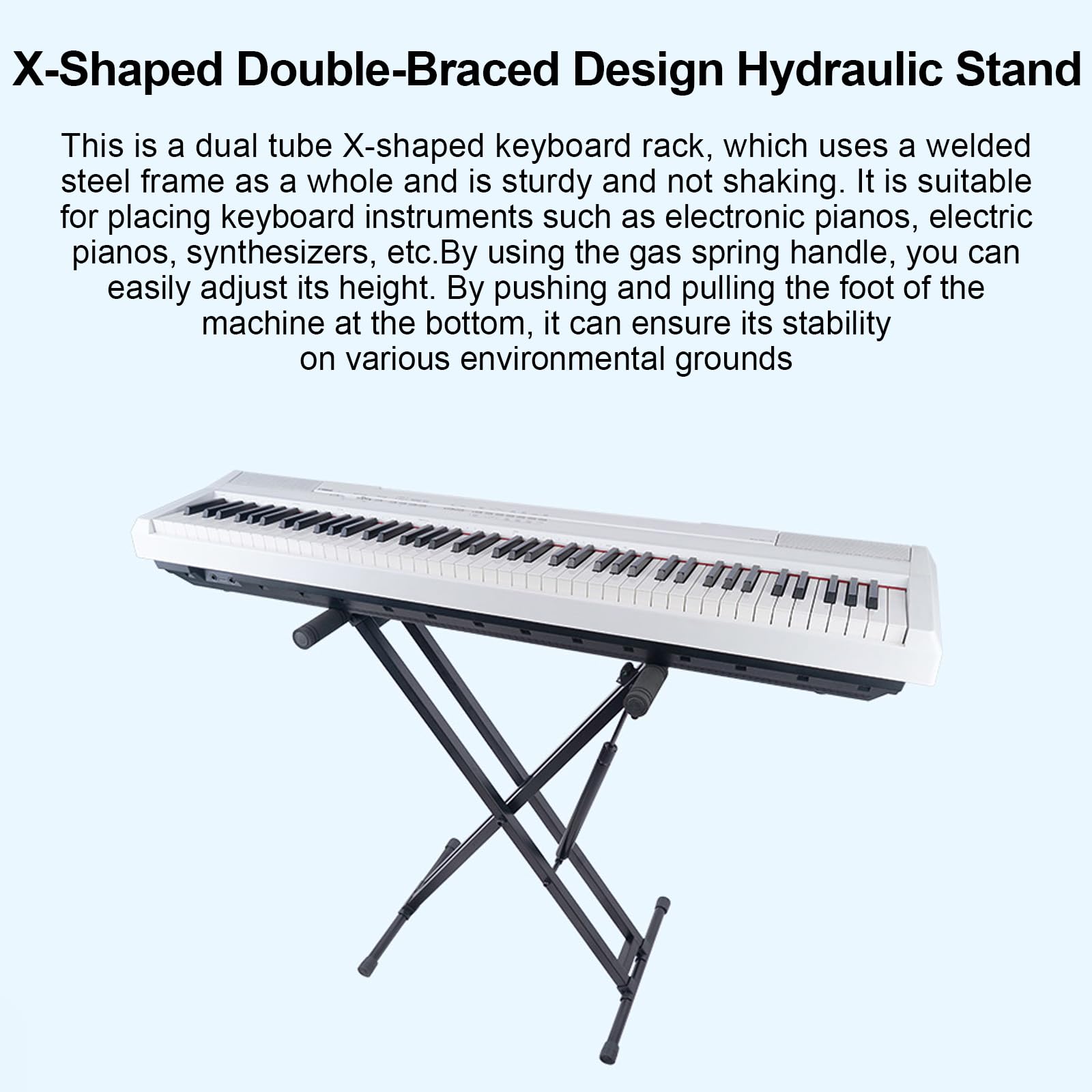 Stojak na klawiaturę, pianino elektryczne, stojak na klawiaturę, hydrauliczny X-Frame sprężyna gazowa X, stojak na klawiaturę do klawiatur elektronicznych, pianina cyfrowe, syntezatory,