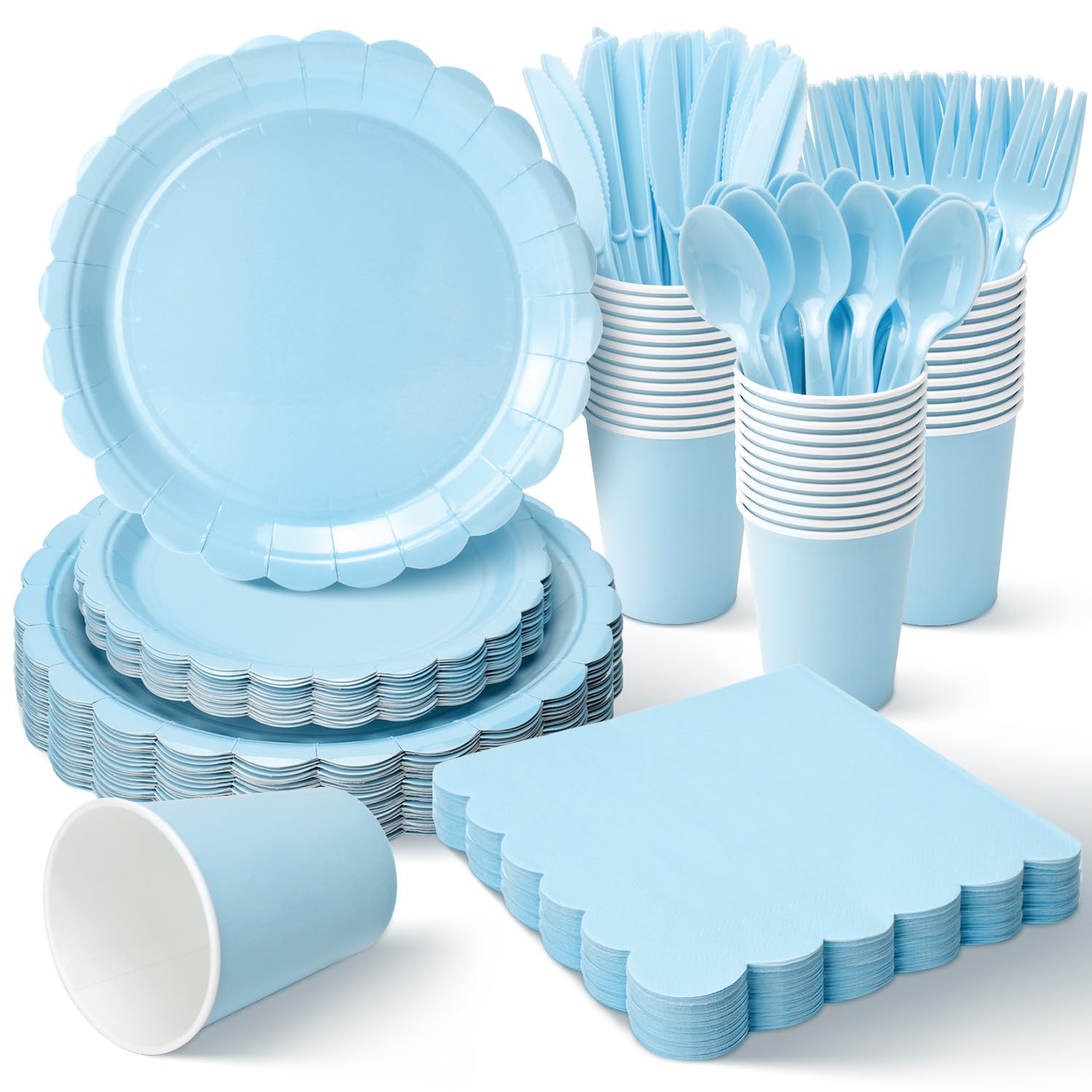 Vyntra Ivory Cream Paper Plates & Napkins - Party Supplies -25