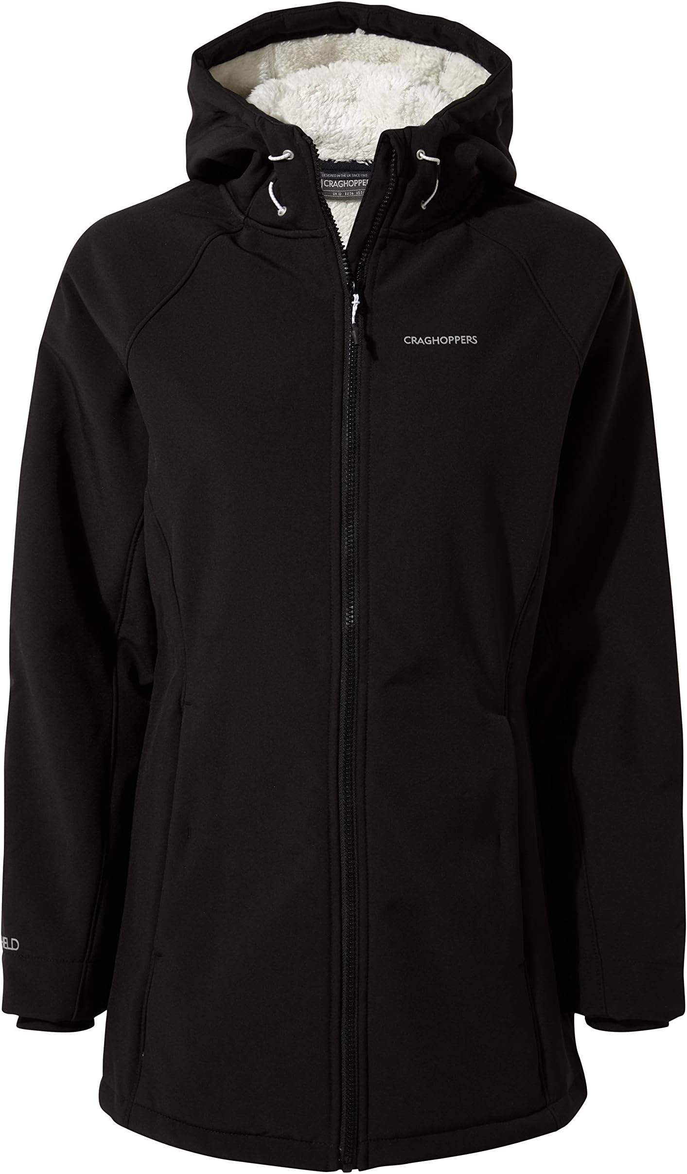 Craghoppers Women's Ingrid Hooded Jacket Softshell Winter Waterproof Midi Coat with Fleece Liner