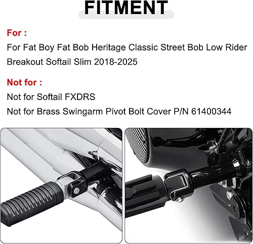 Miniatura 2 de PSLER Soportes de estribera izquierda y derecha para modelos Softail Deluxe Fat Boy Heritage Sport Glide Softail Slim Street Bob Breakout Low Rider