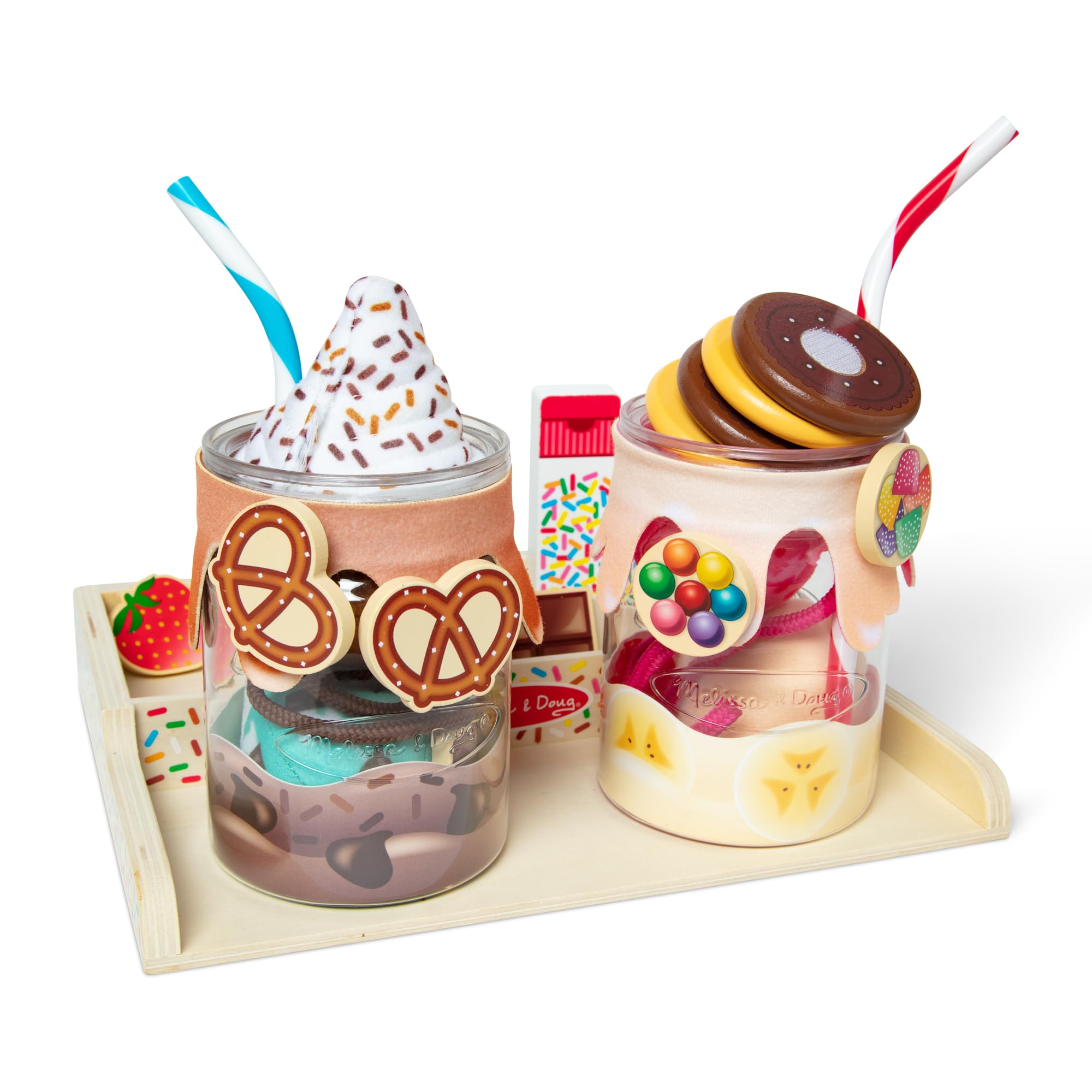 Melissa & Doug Zabawkowy zestaw do przygotowywania koktajli mlecznych do wielokrotnego użytku dla dzieci w wieku powyżej 3. roku życia