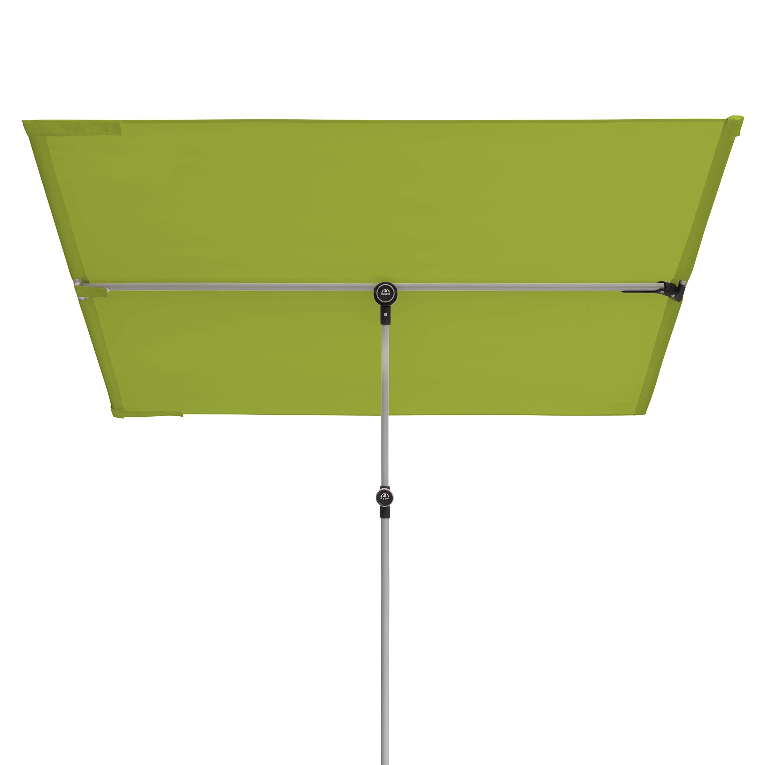 Doppler Parasol rectangular para balcón activo, ideal para el balcón, 180 x 130 cm, verde, 180x130