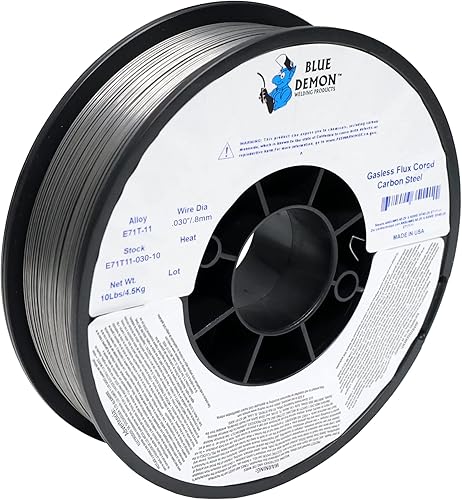 Miniatura 14 de Blue Demon E71T11 x 0.030 pulgadas x 2 libras x 2 paquetes de alambre de soldadura de núcleo fundente sin gas MIG/GMAW de acero al carbono