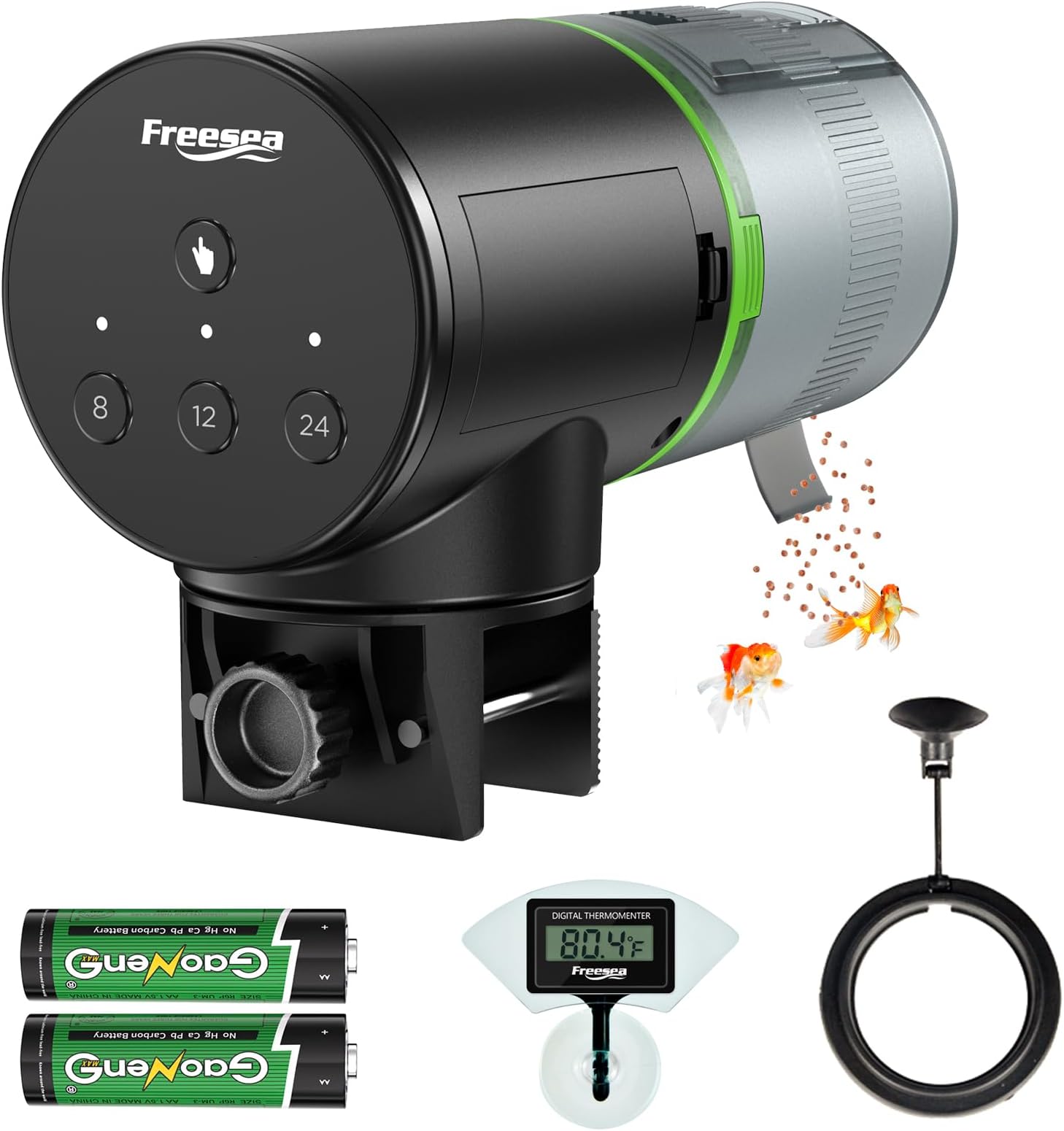 Fish Feeder Automatic Dispenser: Aquarium Flakes Food Feeder with Timer Battery