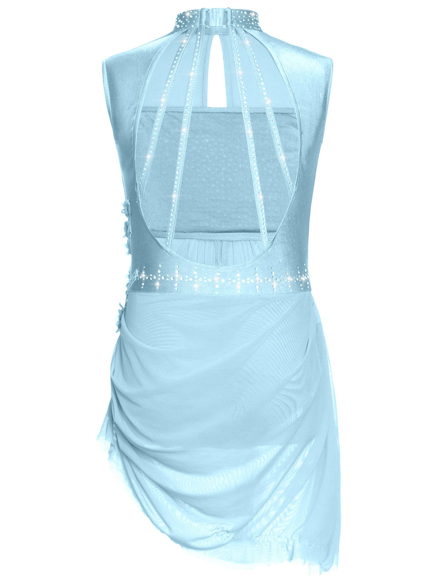 Choomomo Justaucorps Gymnastique Rythmique Enfant Fille Robe Patinage Artistique Strass Robe Danse Lyrique Contemporaine Costume Dancewear 5-16 Ans