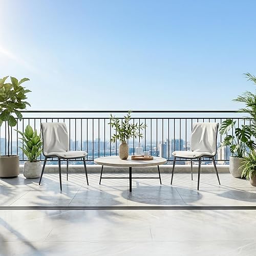 Miniatura 6 de Juego de 2 sillas de comedor modernas con funda de piel sintética extraíble y patas de metal, almohadillas antideslizantes, cómodo, impermeable,