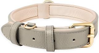HEELE Dog Collar, Dog Collar Leather Soft Padded Adjustable, Classic Dog | S-Collar: 32-40cm, Dog Collar Leather, Collar for Puppies Small Medium and Large Dogs, Adjustable, Soft Padding, Comfortable