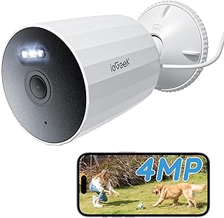 ieGeek 4MP Security Camera Outdoor 4dBi Antenna Wireless WiFi Wired CCTV Camera System, 2.5K Video Home IP Surveillance Camera,2-Way Audio,Motion Detection,Alarm,IP66