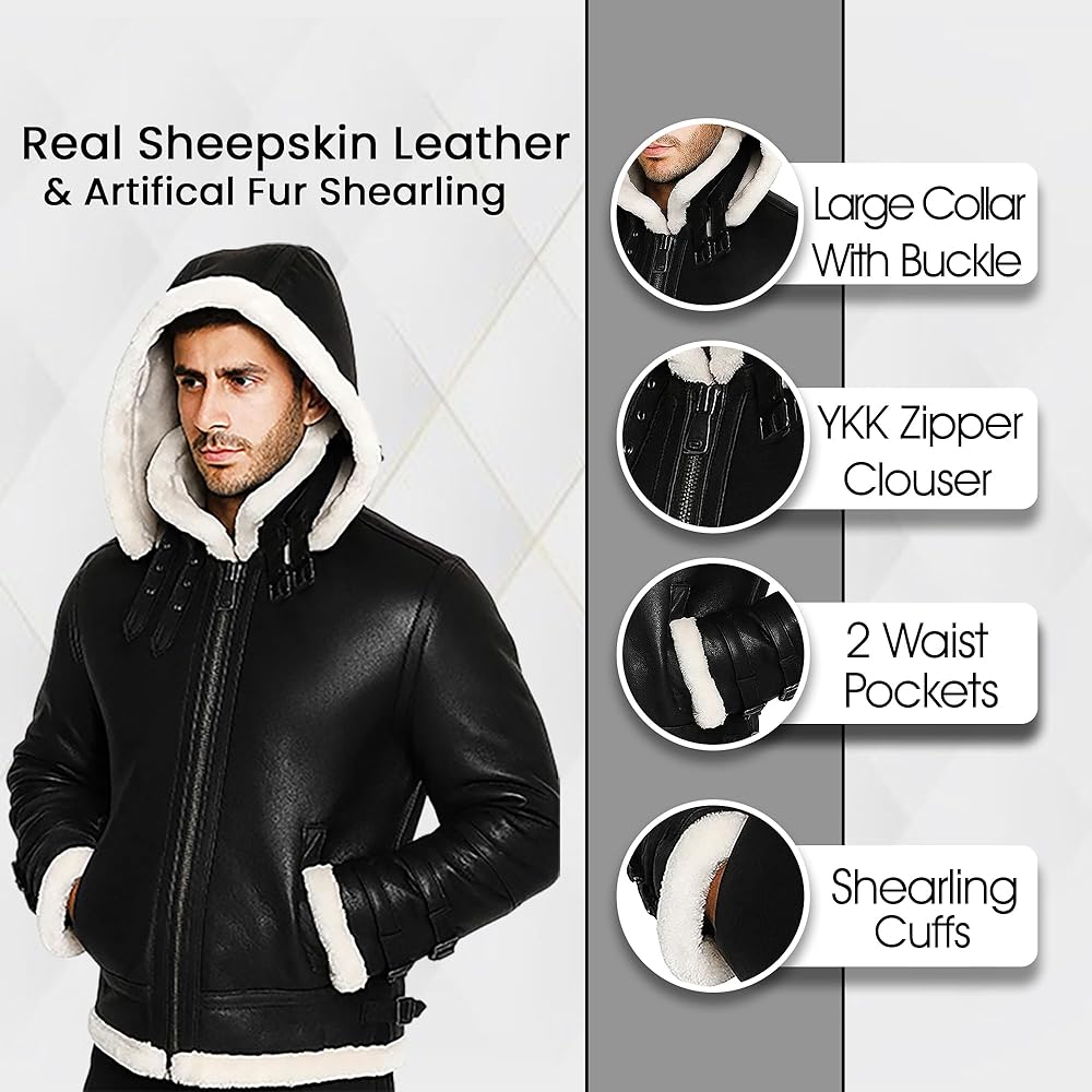 Amazon | B3 フード付きアビエイターパイロットファームートンボンバー Amazon | B3 フード付きアビエイターパイロットファームートンボンバー