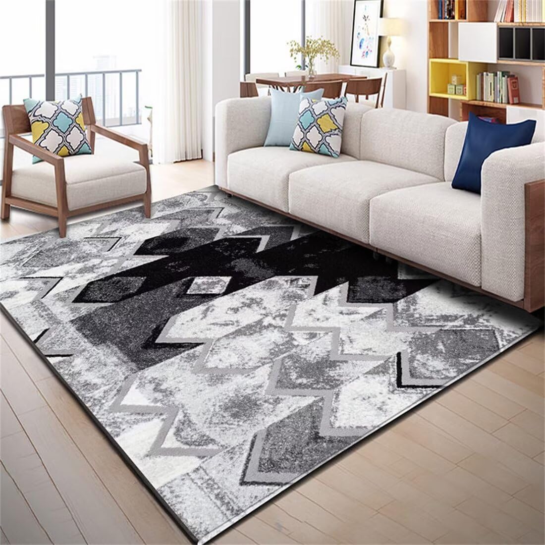 Tapis de salon gris haut de gamme 70x140cm protection sol