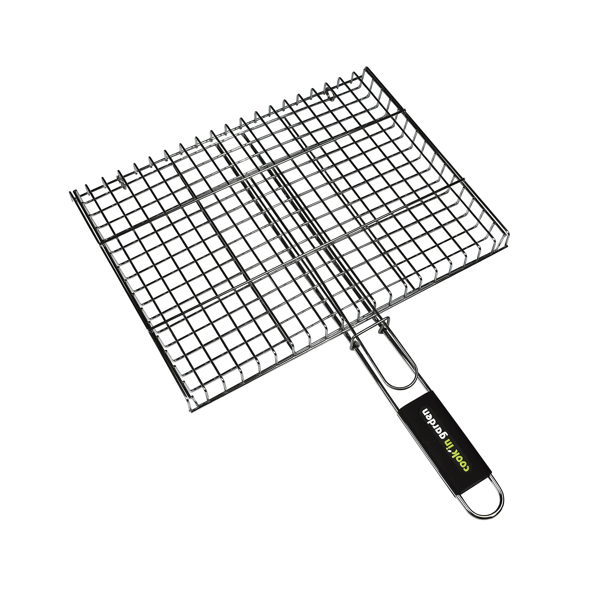 Cook’in Garden - Parrilla para Barbacoa, Dimensiones 40 × 30 cm, Resistente a Las Llamas y Altas temperaturas, Mango Soft-Touch ergonómico, Compatible con Varias Marcas, Ideal para cocción Exterior