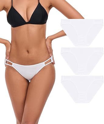 ANLIQI Womens Cotton Modal Ployamide Bikini Panties, Soft Moisture Wicking Hipster Briefs Undies for Ladies Multi-Pack