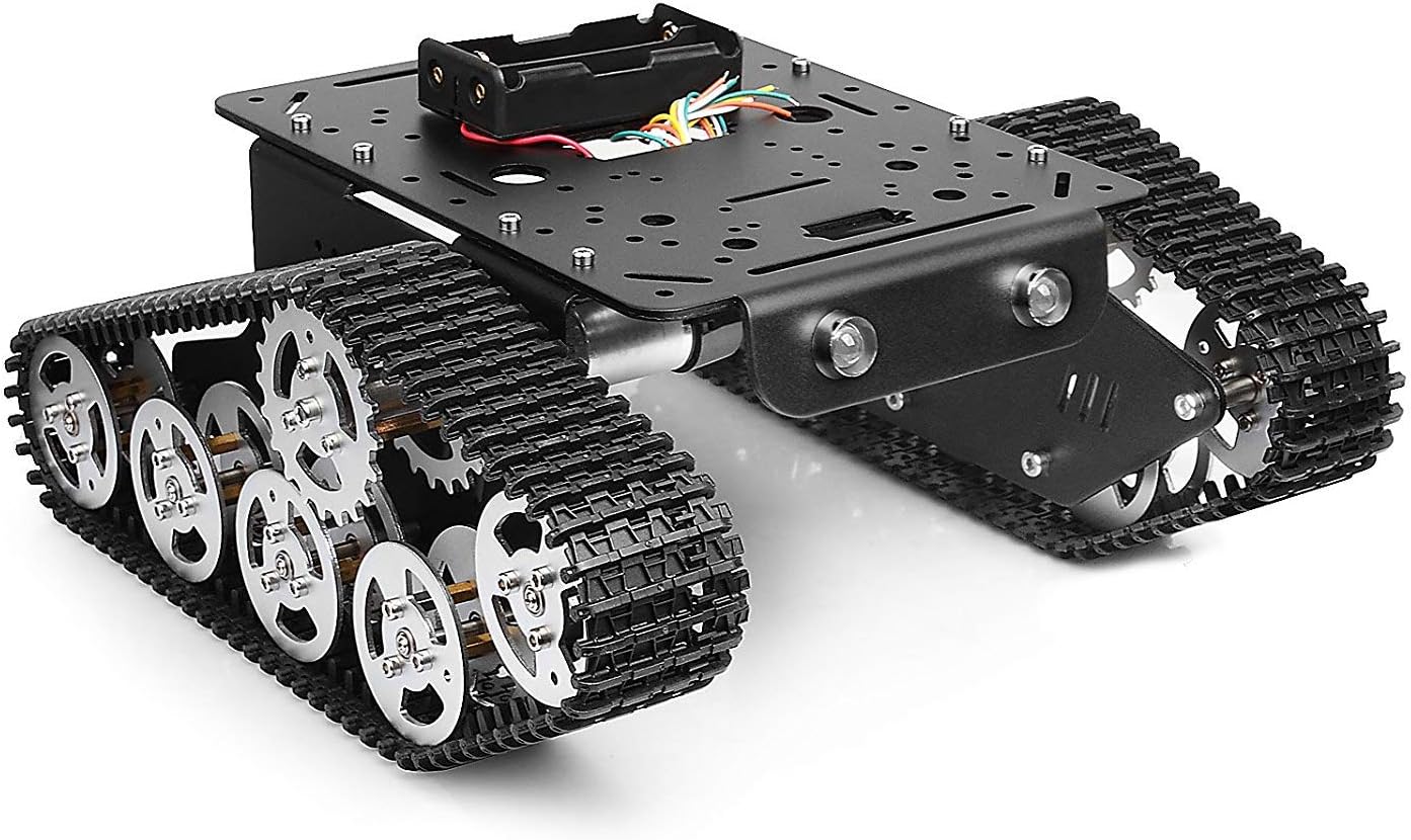 Robot Tank Car Chassis, Metal Track Platform, with Encoder Motor Tracked Crawler for Arduino Raspberry Pi DIY Steam Eduation