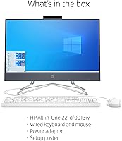 Vista 5 de HP 22-DF 21.5 pulgadas Full HD WLED Intel Celeron G5900T 4GB 256GB SSD Win 10 PC todo en uno
