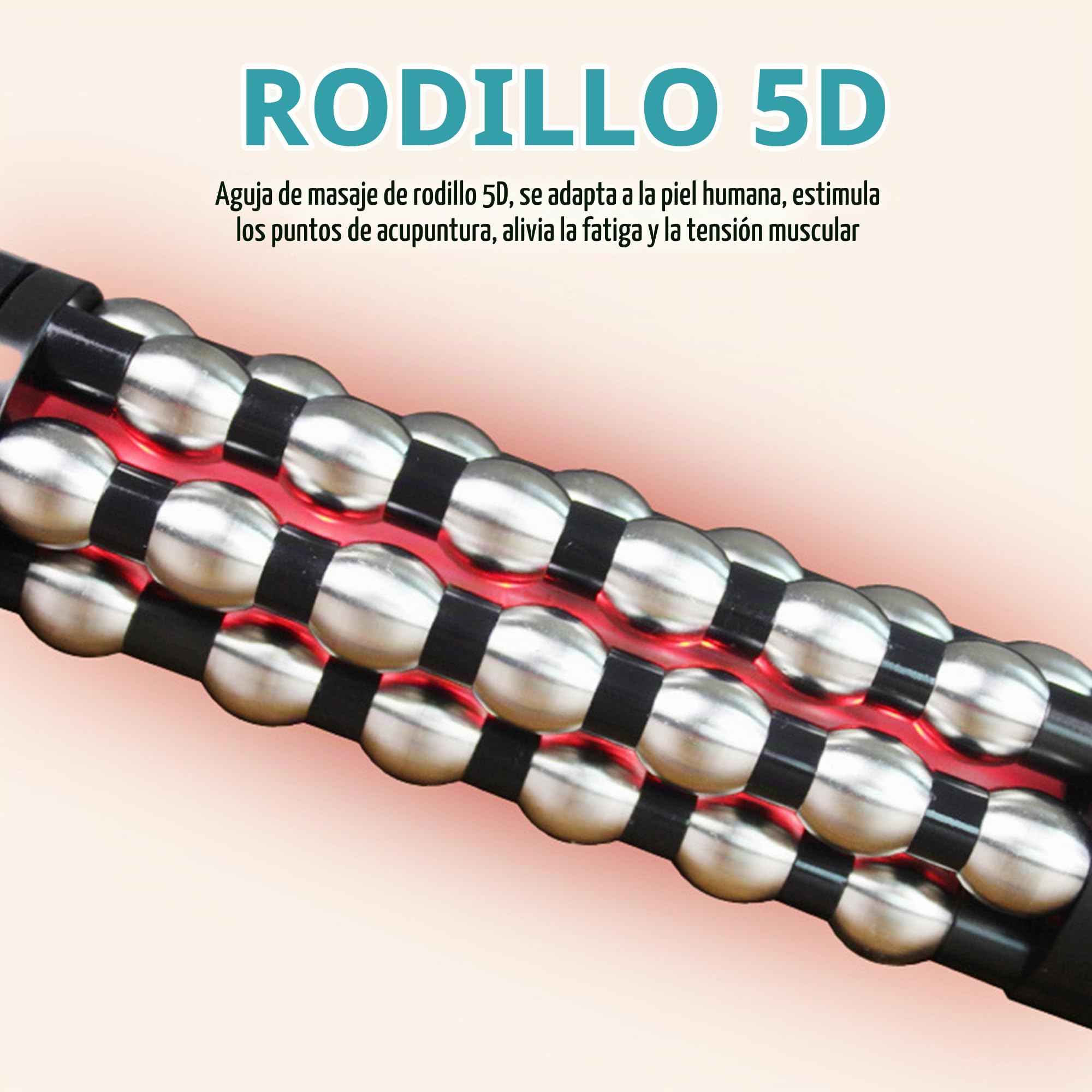 Masajerador De Rodillos De Metal Eléctrico con Luz Roja - Temperatura De 3 Velocidades Y Ajustes De Rotación - Masajeador De Tejido Muscular De Mano para Alivio del Dolor De Hombro