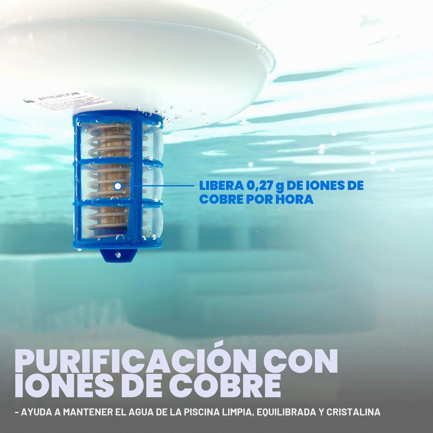 XtremepowerUS Clarificador solar para piscina que reduce el cloro hasta 30.000 galones, evita el agua turbia, purificador