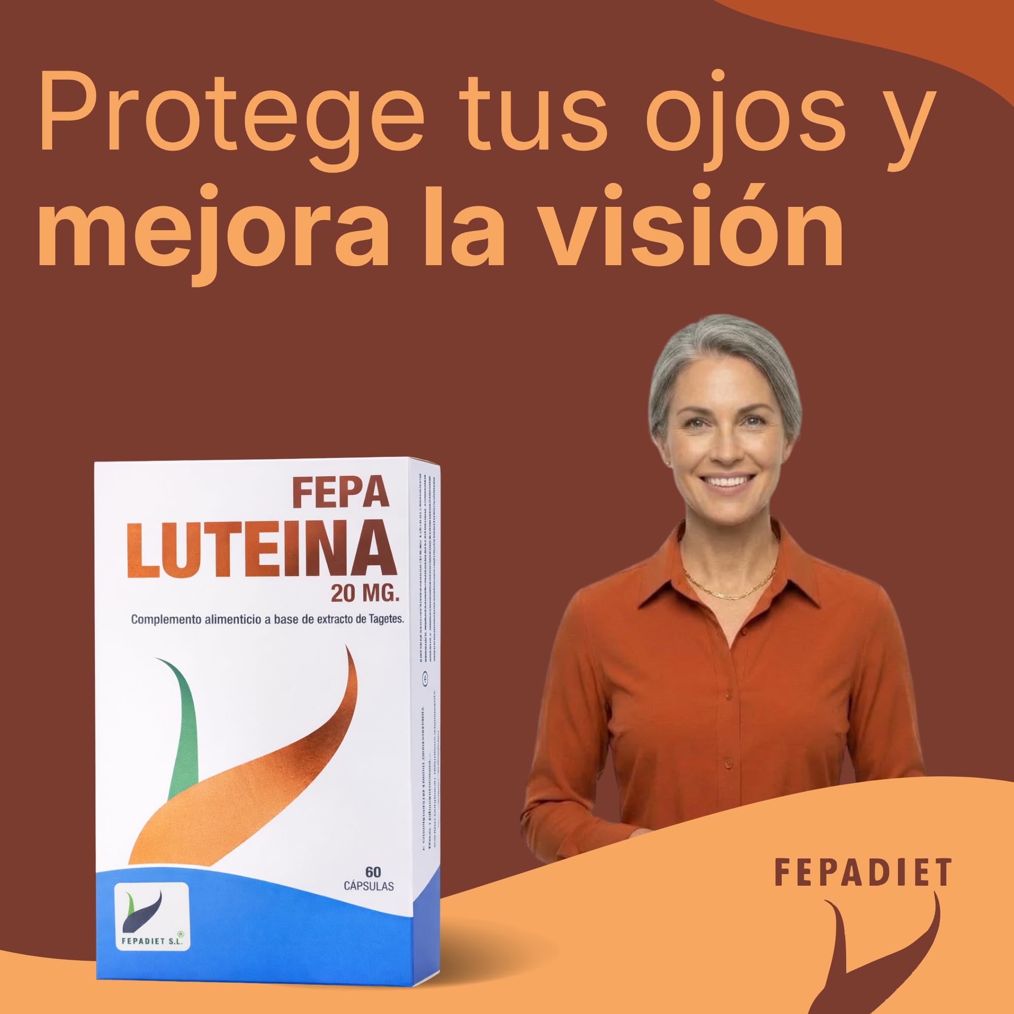 FEPA Luteína 60 Cápsulas con Extracto de Luteína 20 mg Pack de 2 – Complemento Alimenticio Antioxidante para el Bienestar Ocular y General – Fepadiet