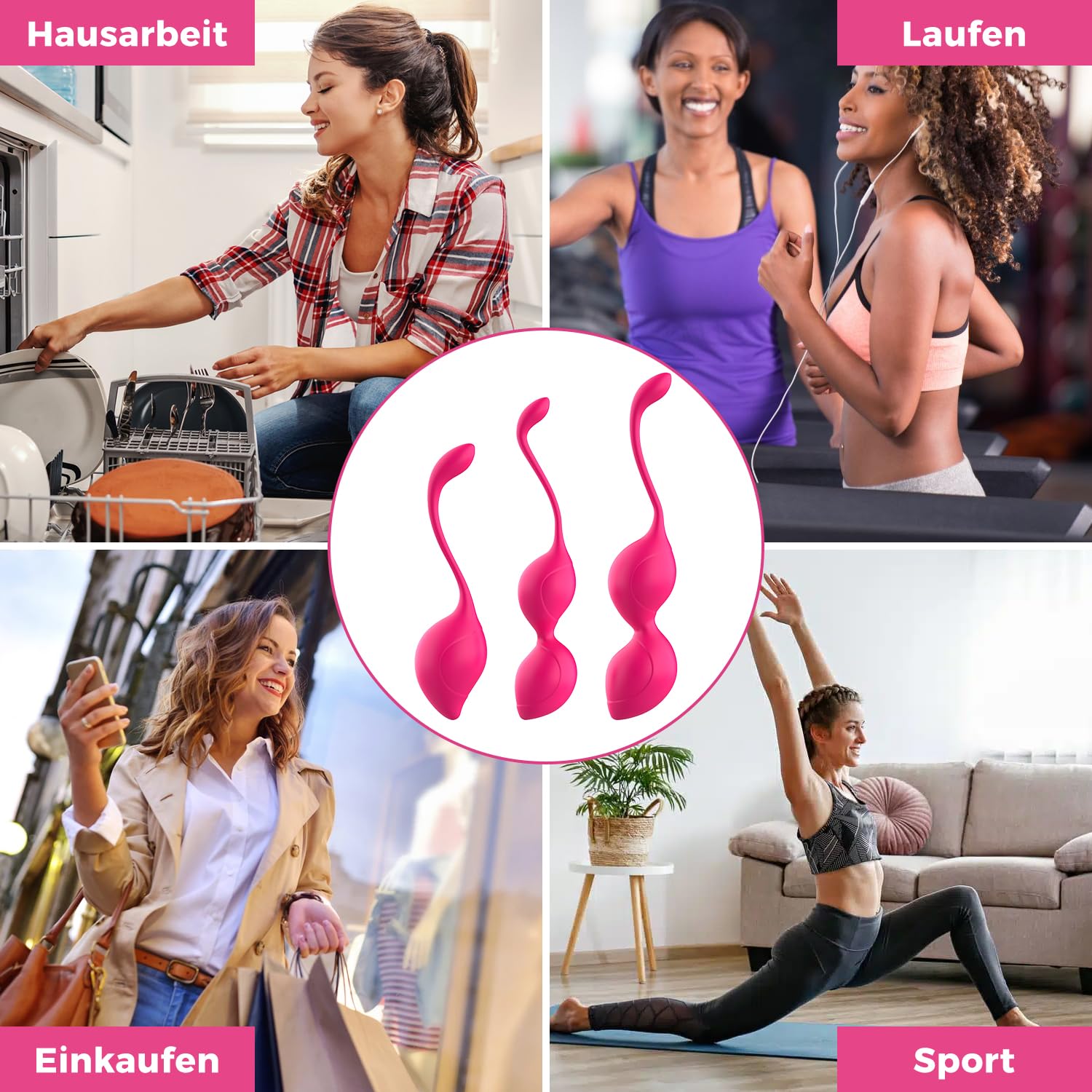 Amore sfere Training, Allmay medica polsino in silicone kegel Balls palline, Piatto fondo Training Aiuto palline da pavimento Trainer, Sex Allenamento per donne