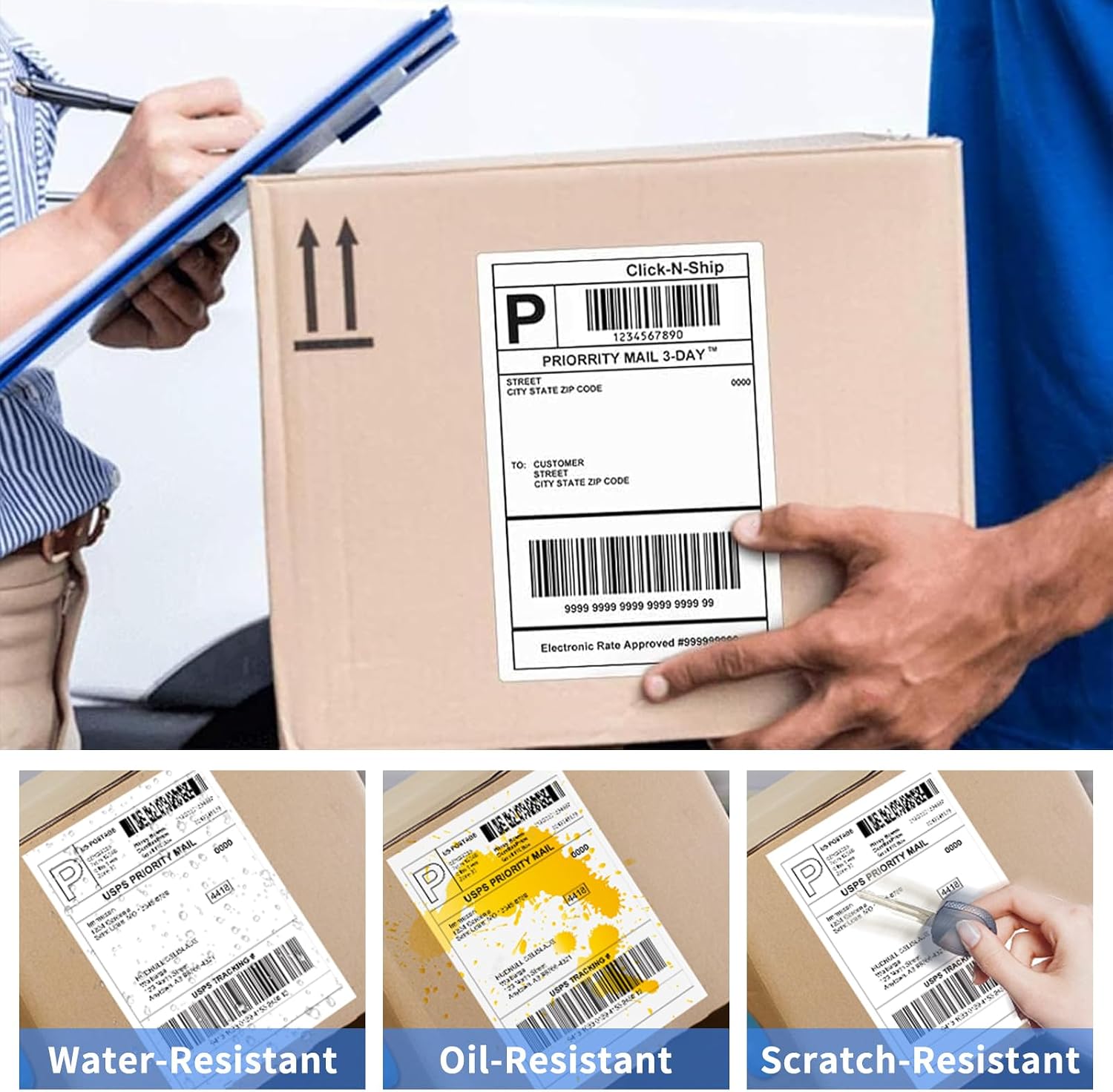 20 Rolls 4" x 6" Direct Thermal Printer Label, 250 Labels/Roll, Total 5000 Thermal Shipping Labels, Strong Adhesive,Commercial Grade, Compatible with Most Thermal Printers,White