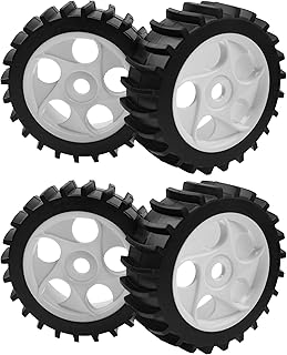 HIRCQOO 1/8 RC Off Road Buggy Snow Sand Paddle Tires &Plastic Wheel Rims 17mm Hex Compatible with HSP Redcat Arrma Losi Traxxas HPI 1/8 Scale Baja Off Road Buggy (White)