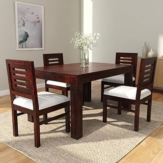 Dining Table with Chair || Dining Room Furniture || Modern Unique Dining Table Set || Sheesham Wood Dining Table 4 Seater Set || Wooden Dining Table 4 Seater || Home Furniture Dining Table || Mahogany