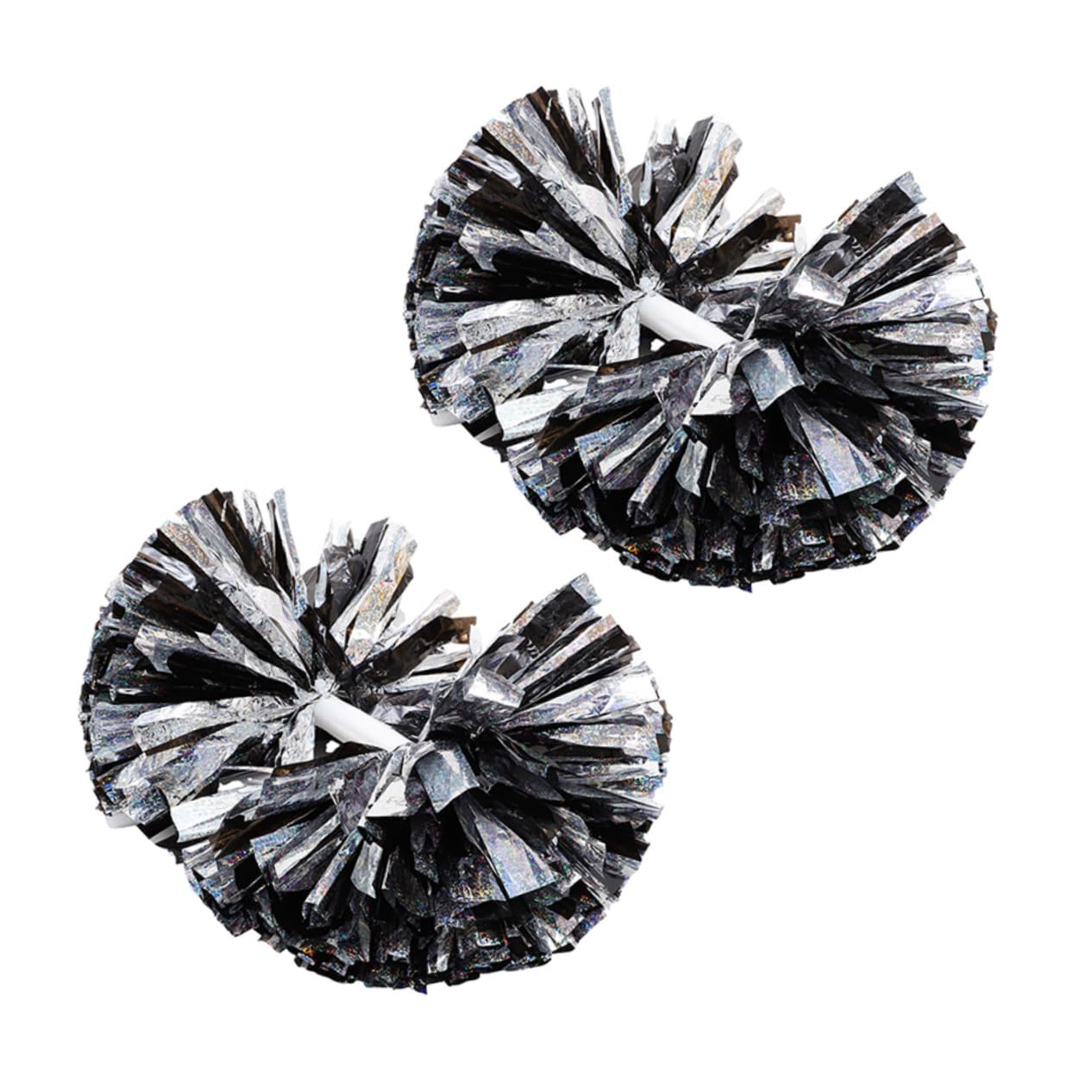 POPETPOP 2Pcs Metallic Cheerleading Pom Poms Iridescent Reusable Cheering Props for Teams Parties and Events Handles for Spirited Performances and Celebrations