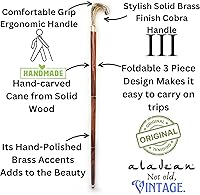 Vista 2 de Bastón para caminar - Hecho a mano, de madera, ergonómico, elegante - Bastones para hombres, bastón para mujeres - Bastones para caminar