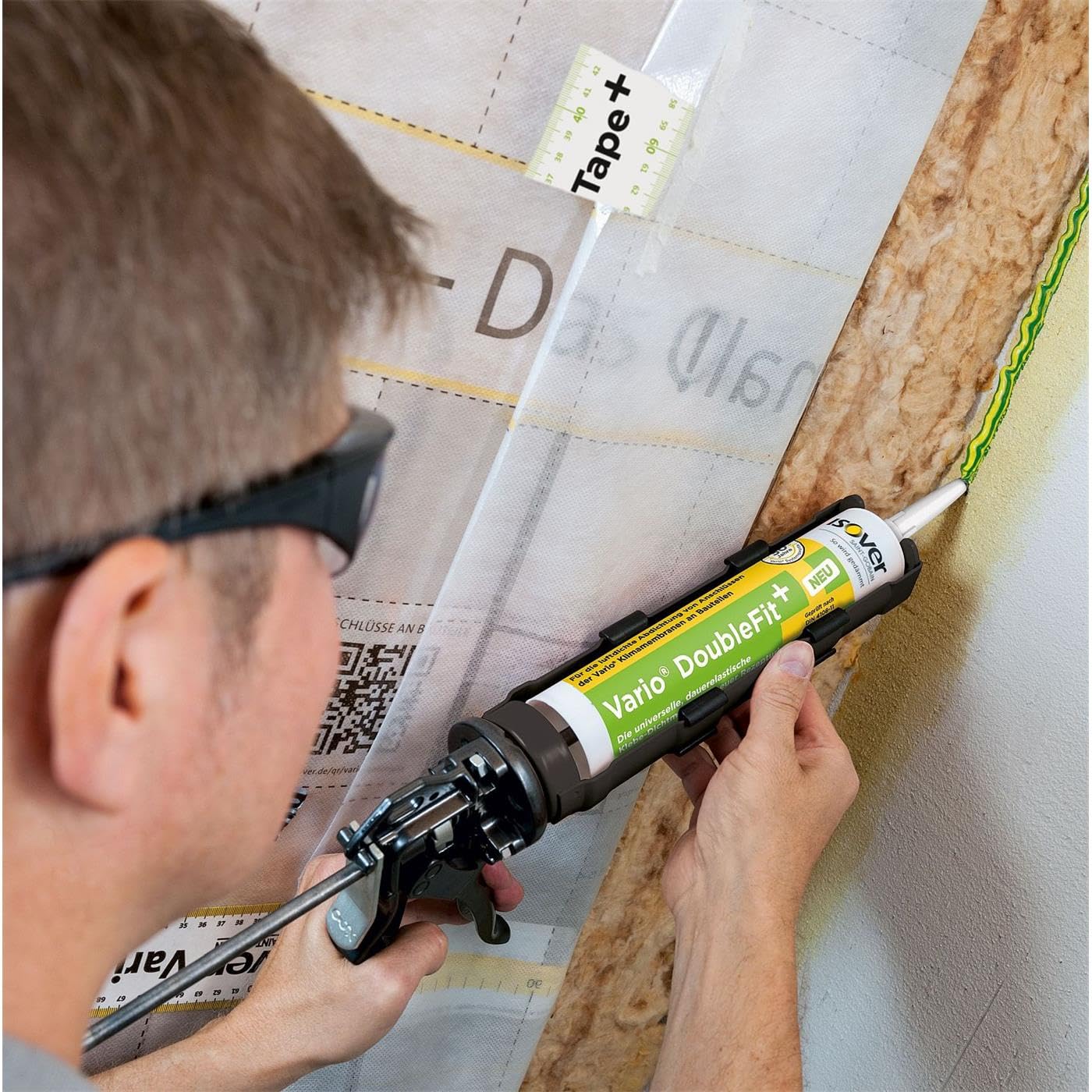 Sparpaket Isover Vario DoubleFit + pastöse Klebe-Dichtmasse für innen und außen in der Kartusche 3 x 310ml