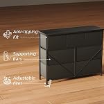 MUTUN Dresser for Bedroom with 7 Drawers, Chest of Drawers with Wooden Top, Tall Fabric Dressers Bedroom Clearance, Storage Drawers for Living Room Tv Stand,Closet, Entryway Black