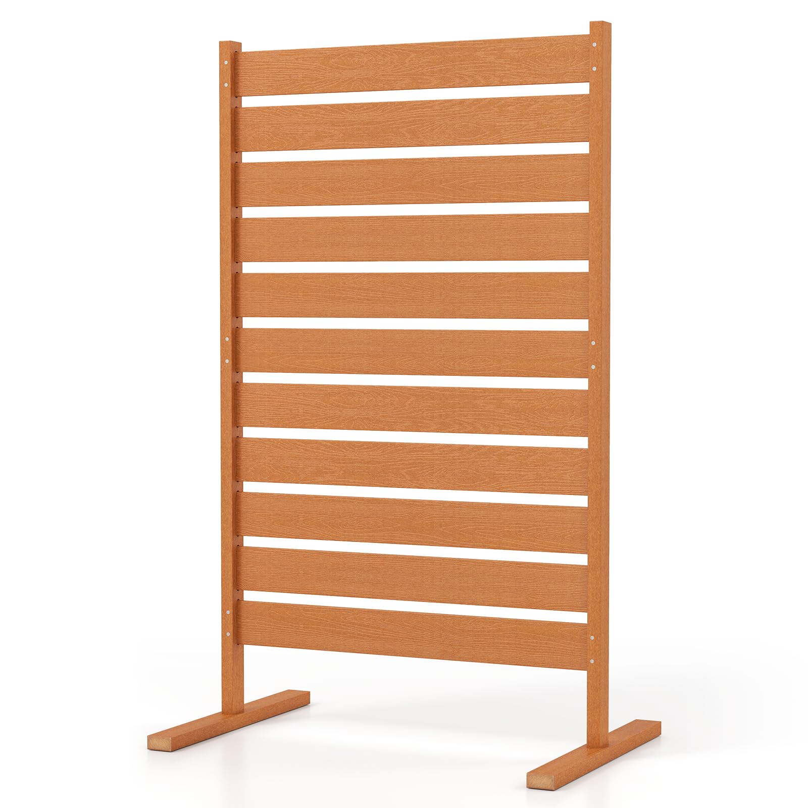 COSTWAY Panneau Cloture Jardin Brise Vue Exterieur à Lattes | Écran de Confidentialité Décoratif en Bois-Plastique 3 Modes d'Installation, Paravent Pour Terrasse Piscine, 93x64x155cm