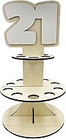 Vista 13 de Lumber Reveal USA Mini Liquor Bottle Cake Display Shelf for 21st Birthday or Other Ages Hand Assembled and Laser Cut Happy Birthday and 21 Mini