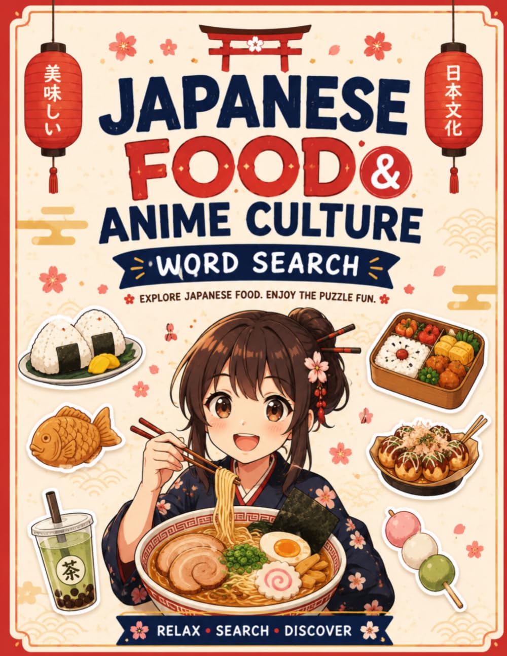 Japanese Food & Anime Culture Word Search: Fun Puzzle Book Featuring Ramen, Bento, Sushi & Japanese Street Food