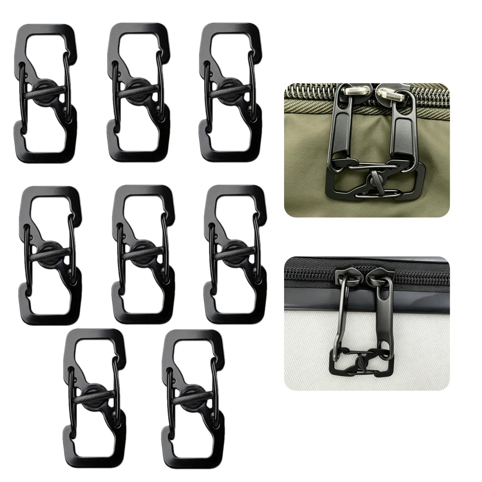 Locking Anti Theft Zipper Clips, Travel Essentials for Luggage Backpack