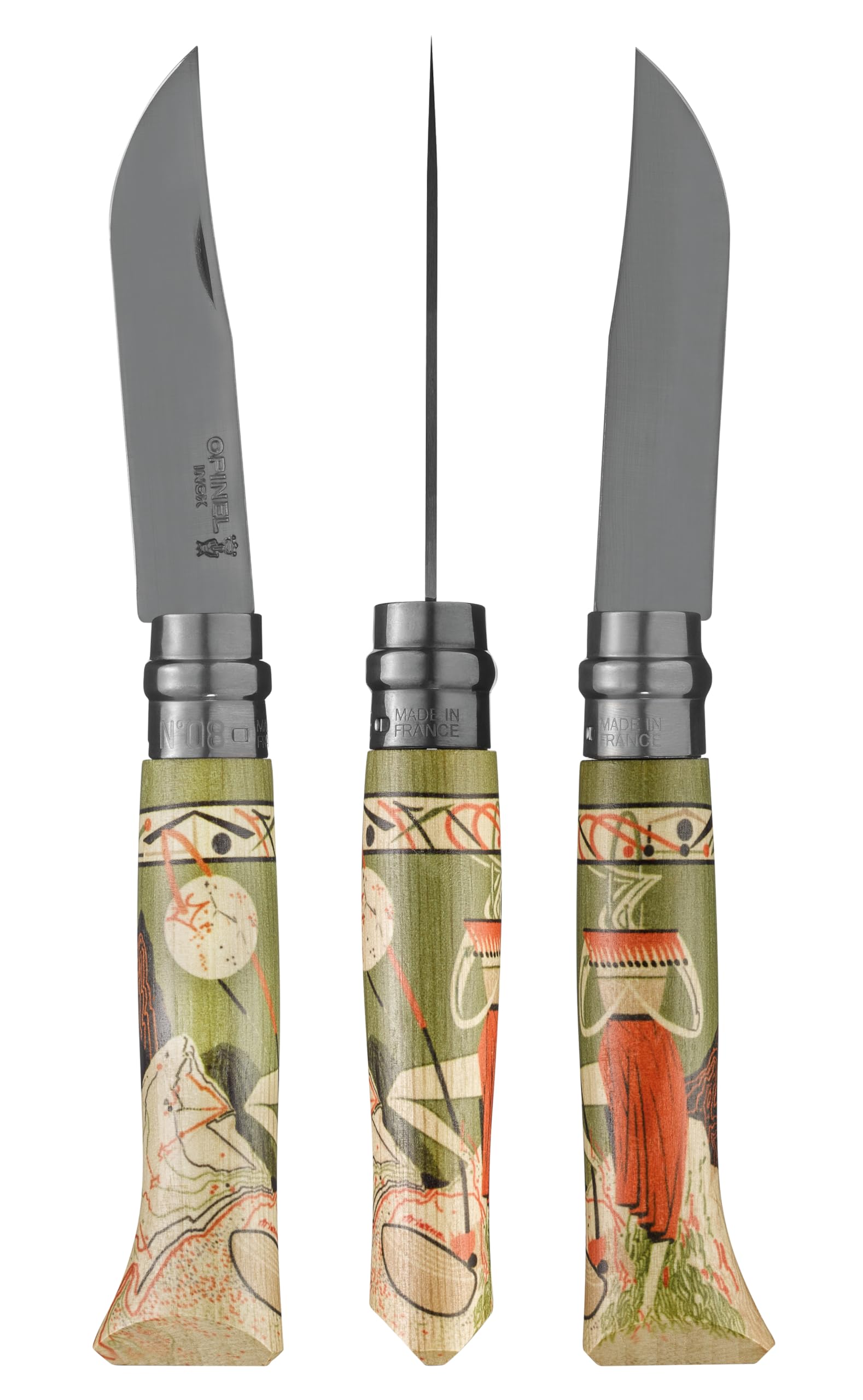 OPINEL No. 08 Limited Edition NATURE Series Folding Knife, Artist Designed Handles, Serialized Blade, Gift Boxed, Made in France (MioSHe)